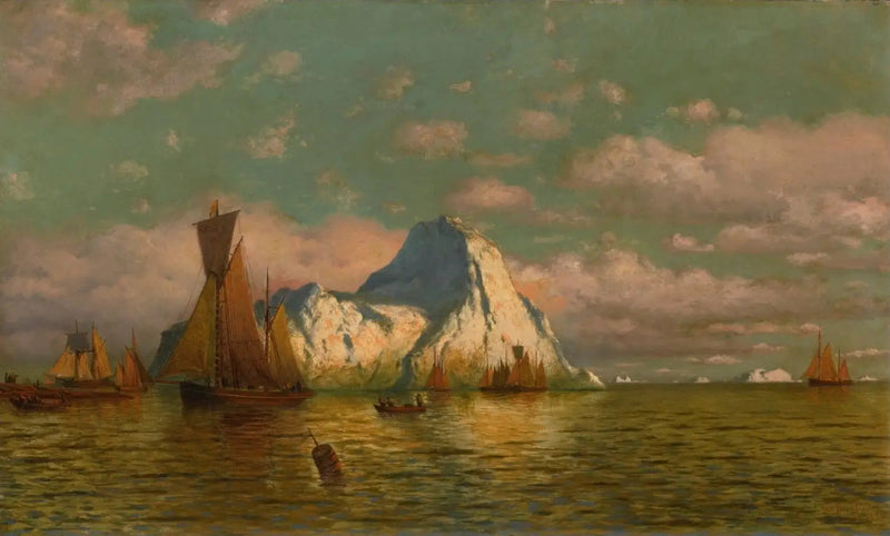 Pôr do sol sobre o mar e a terra - William Bradford