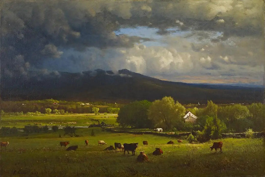 Pôr do sol sobre o rio - George Inness