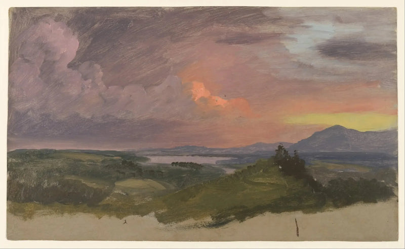 Pôr do sol sobre o vale do Hudson - Frederic Edwin Church