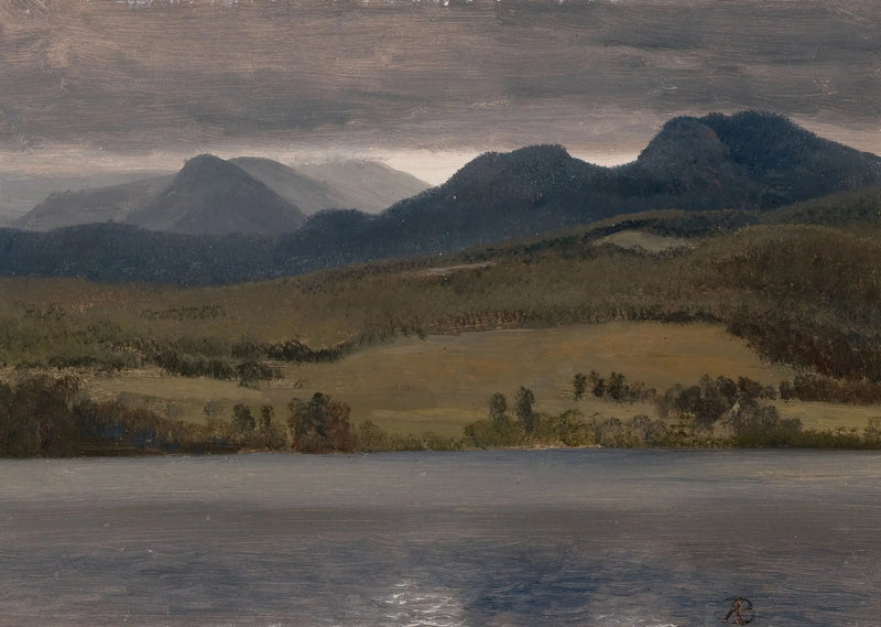 Pôr do sol sobre o lago - Albert Bierstadt