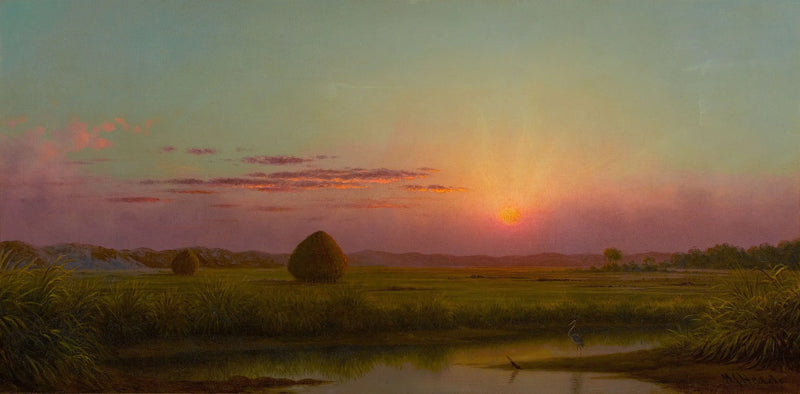 Pôr do sol sobre o pântano - Martin Johnson Heade