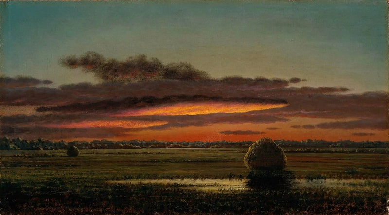 Pôr do sol sobre os pântanos - Martin Johnson Heade