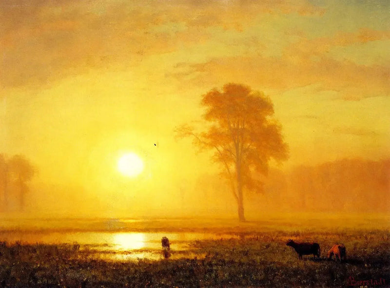 Pôr do sol sobre as planícies - Albert Bierstadt