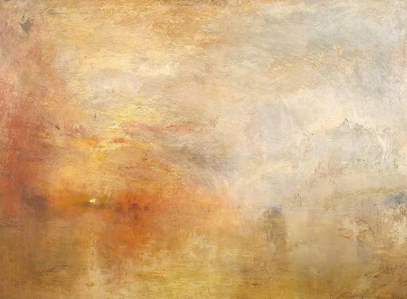 Pôr do sol sobre um lago - J. M. W. Turner