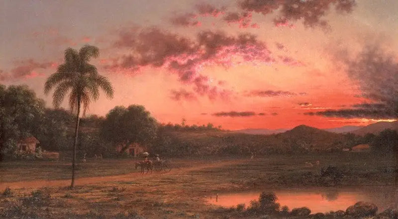 Pôr do sol: uma cena no Brasil - Martin Johnson Heade