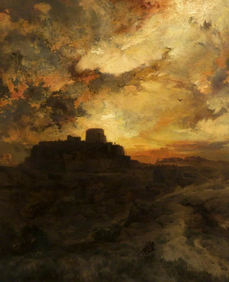 Pôr do sol, Pueblo del Walpe, Arizona - Thomas Moran