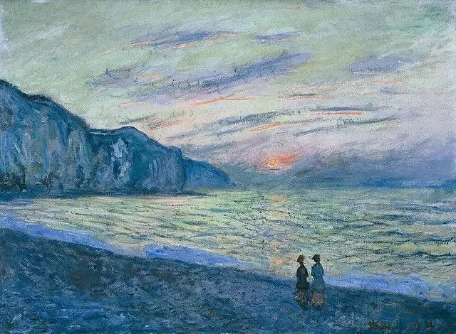 Pôr do sol em Pourville W781 - Claude Monet