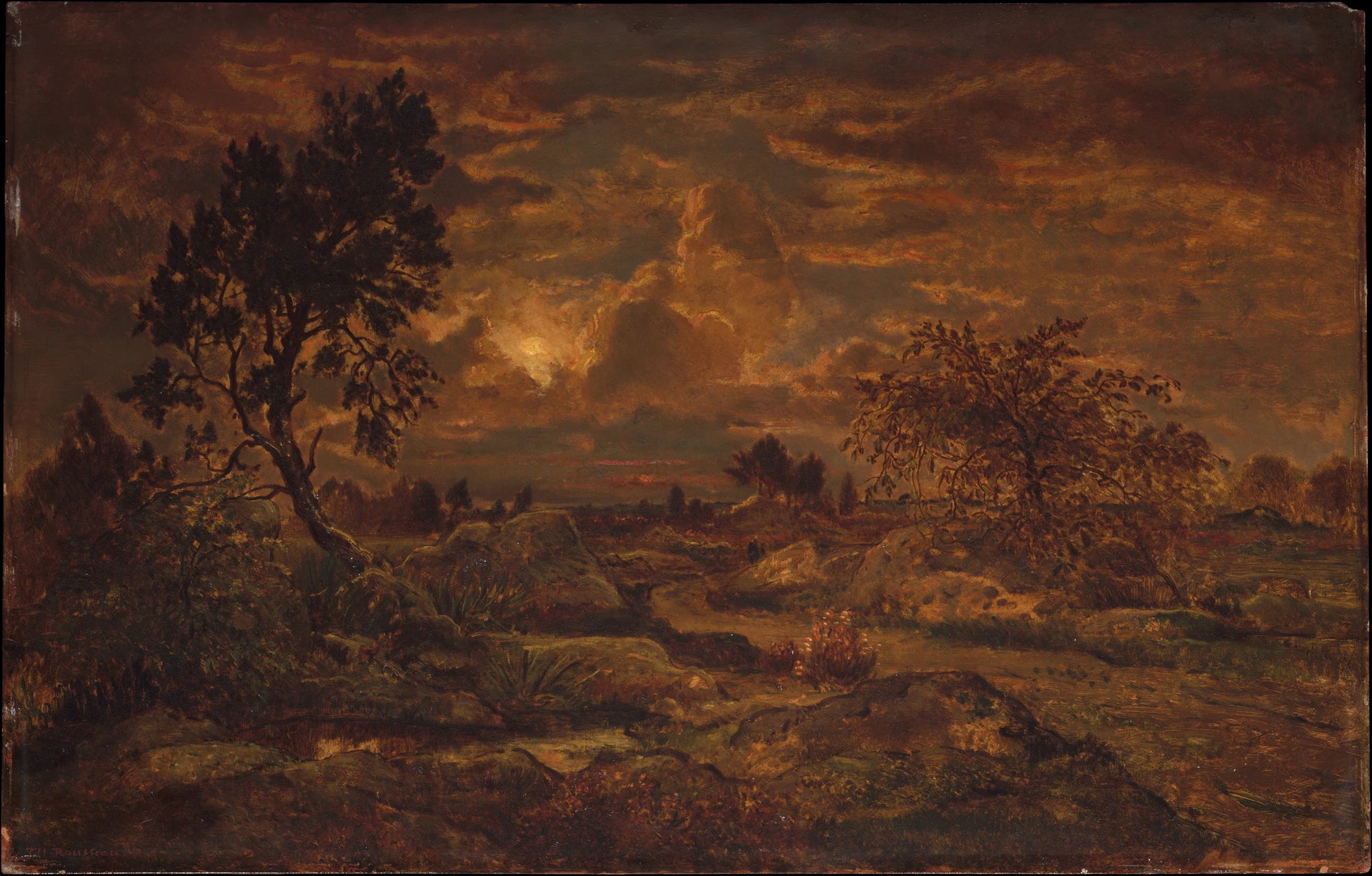 Coucher de soleil près d'Arbonne - Théodore Rousseau