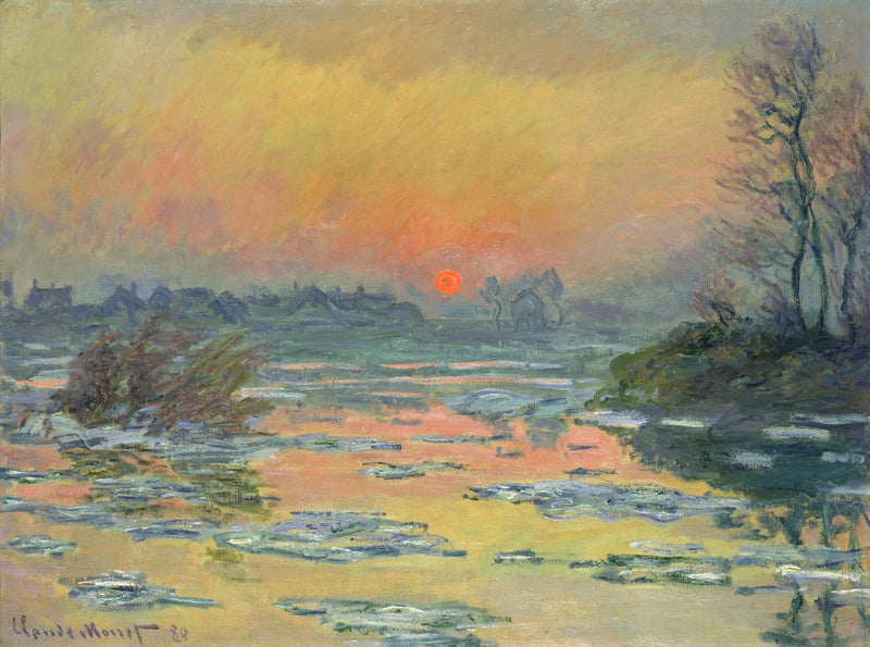 Pôr do sol sobre o Sena, inverno W574 - Claude Monet
