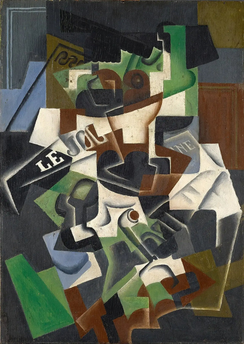 Corte de frutas, cachimbo e jornal - Juan Gris