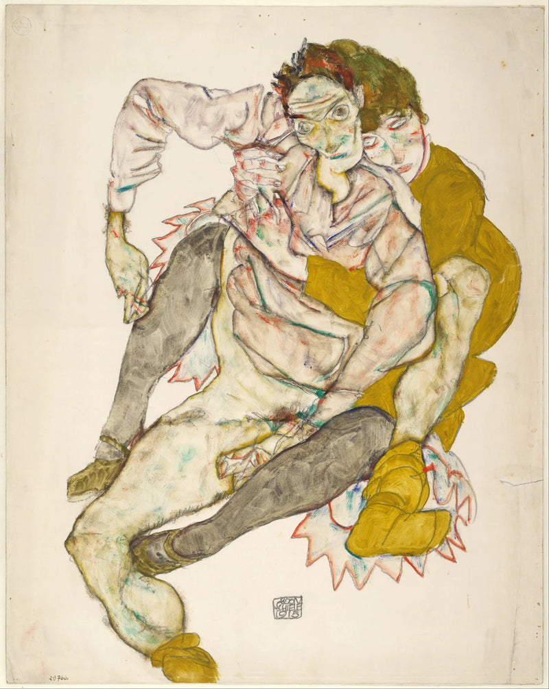 Casal sentado - Egon Schiele