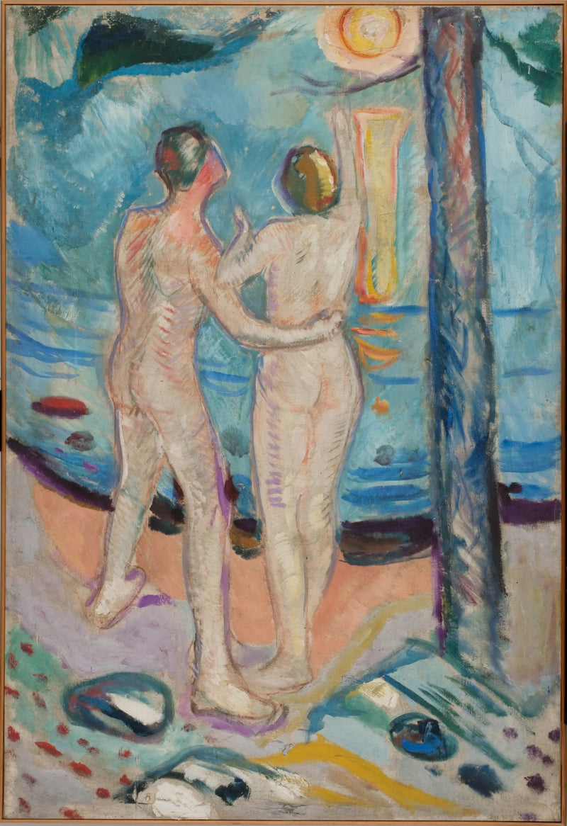 Casal nu na praia - Edvard Munch