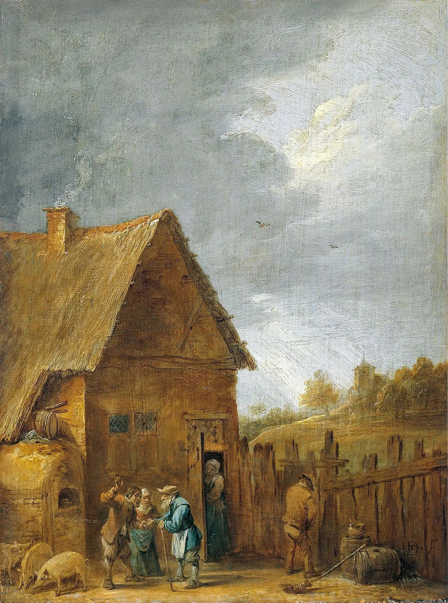 Pátio de uma casa camponesa - David Teniers Júnior