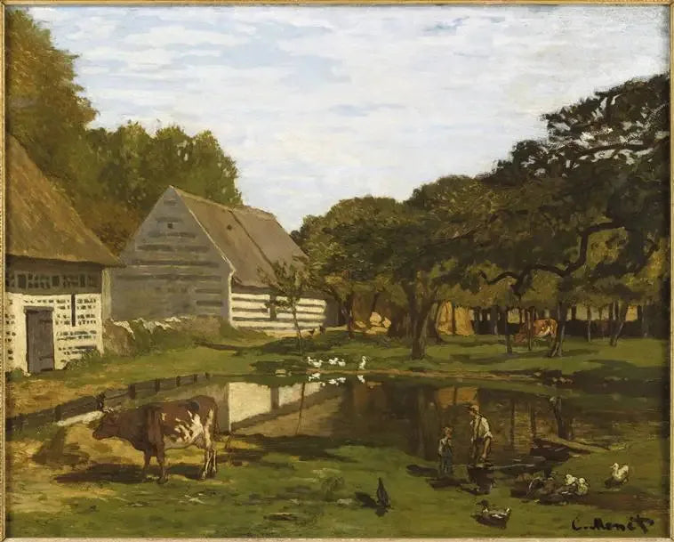 Pátio de fazenda na Normandia - Claude Monet