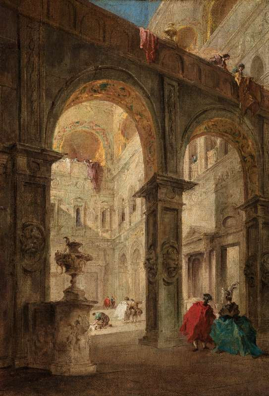 Pátio do palácio - Francesco Guardi