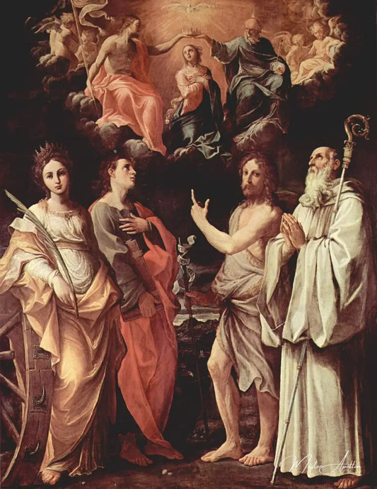 Couronnement de la Vierge et des quatre saints - Guido Reni Reproductions de tableaux à la peinture à l’huile