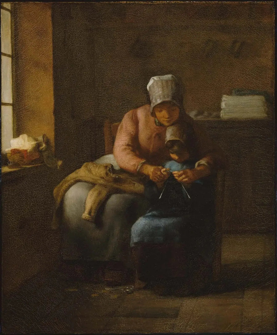 Aula de tricô - Jean-François Millet
