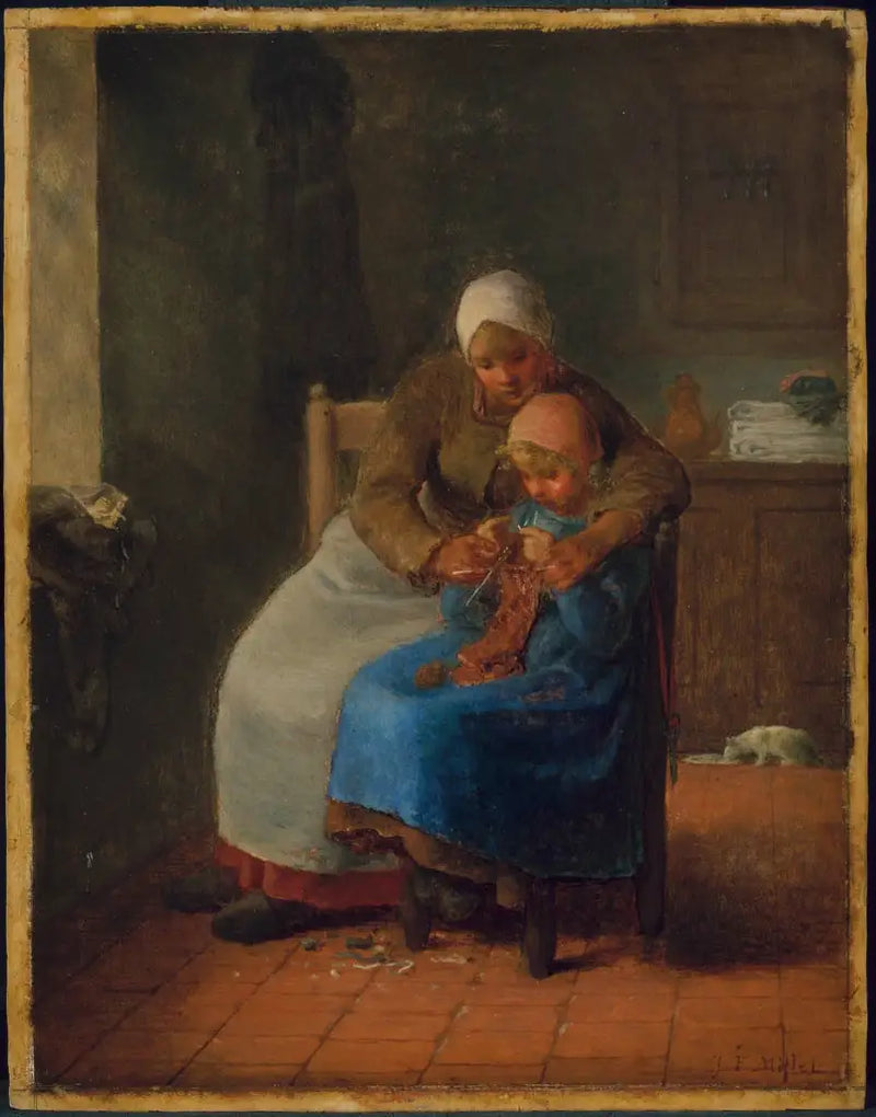 Aula de tricô - Jean-François Millet