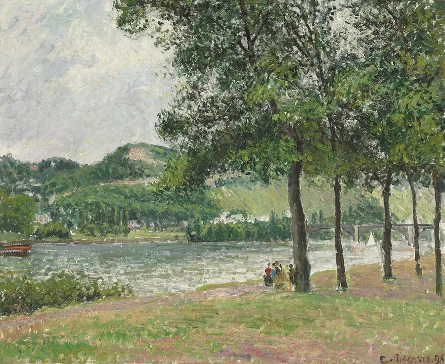 Cours-la-Reine em Rouen, céu nublado - Camille Pissarro