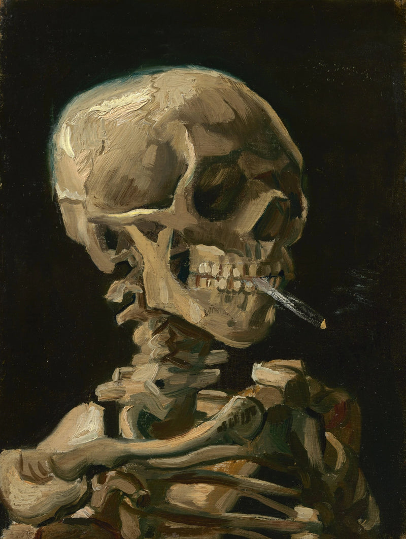Crânio com cigarro aceso - Vincent van Gogh
