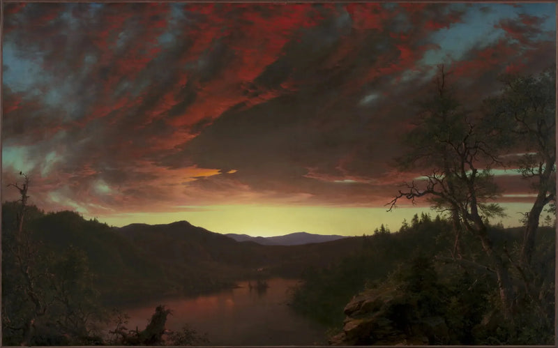 Crepúsculo na natureza selvagem - Frederic Edwin Church