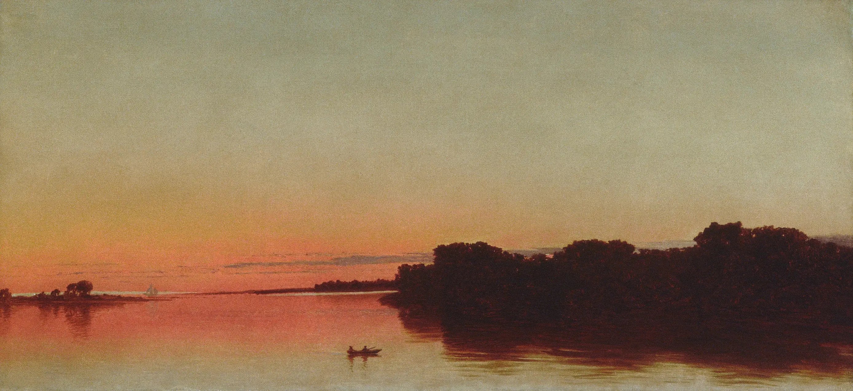 Crépuscule sur le Sound, Darien, Connecticut - John Frederick Kensett image 1 reproduction de peinture à l’huile