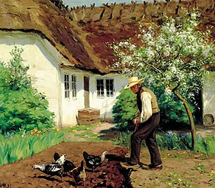 Cavar o jardim na primavera. - H. A. Brendekilde