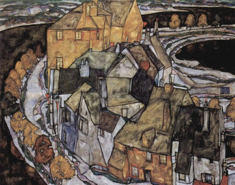 Croissant de Casas II (Cidade Insular) - Egon Schiele