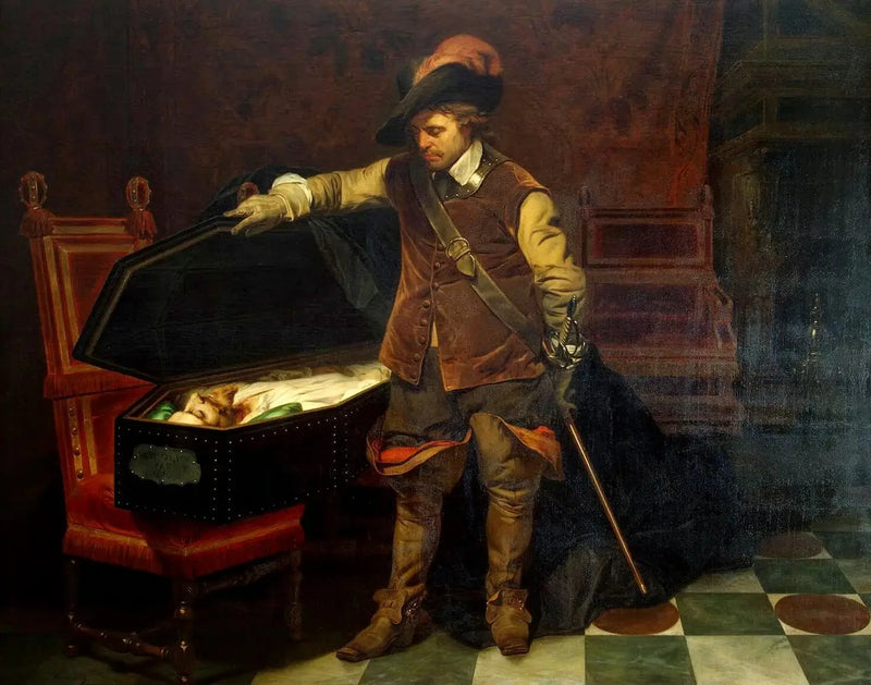 Cromwell diante do caixão de Carlos I - Paul Delaroche