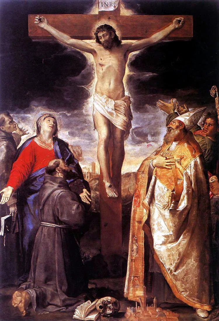 Crucificação com santos - Annibale Carracci