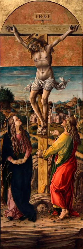 Crucificação com a Virgem e São João Evangelista - Carlo Crivelli