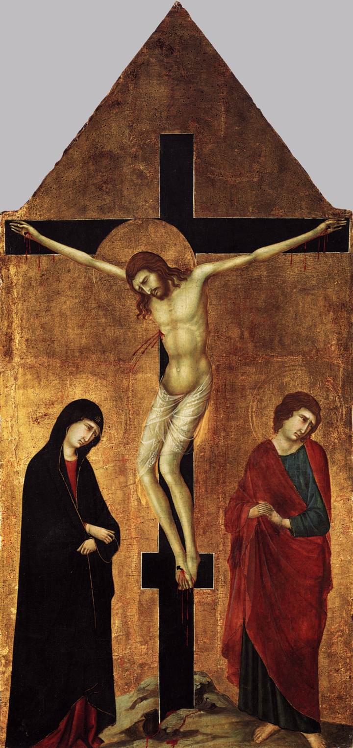 Crucificação com a Virgem e São João Evangelista - Ugolino di Nerio