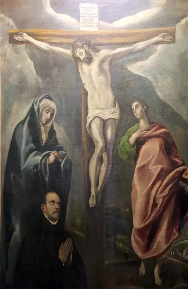  Crucificação com a Virgem Maria e São João Evangelista - El Greco