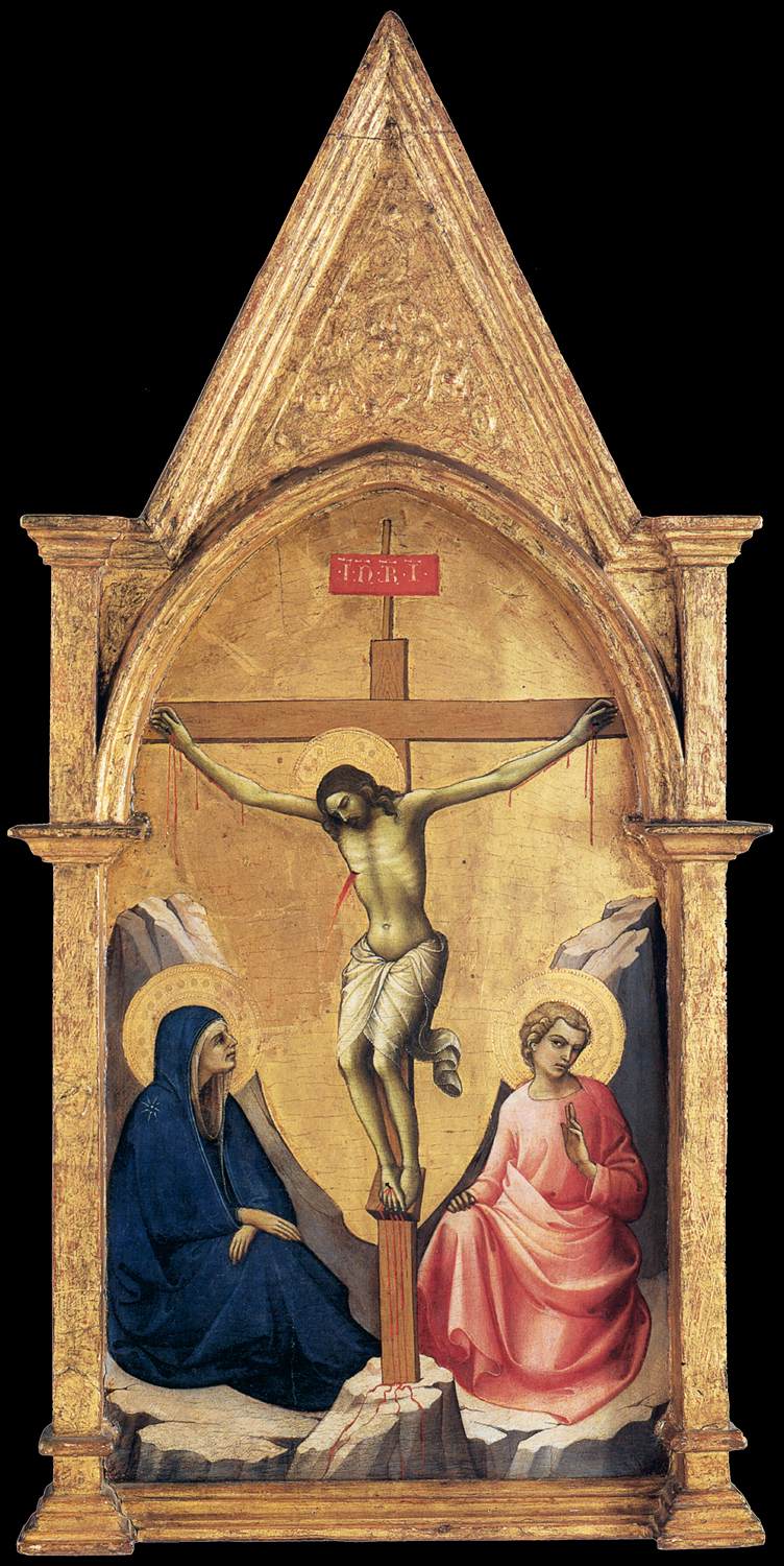 Crucificação com a Virgem Maria e São João - Lorenzo Monaco