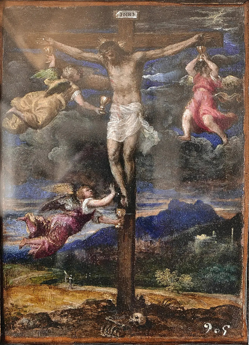  Crucificação com três anjos - Titian