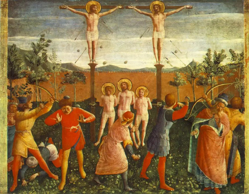 Crucificação dos santos Cômodo e Damião - Fra Angelico