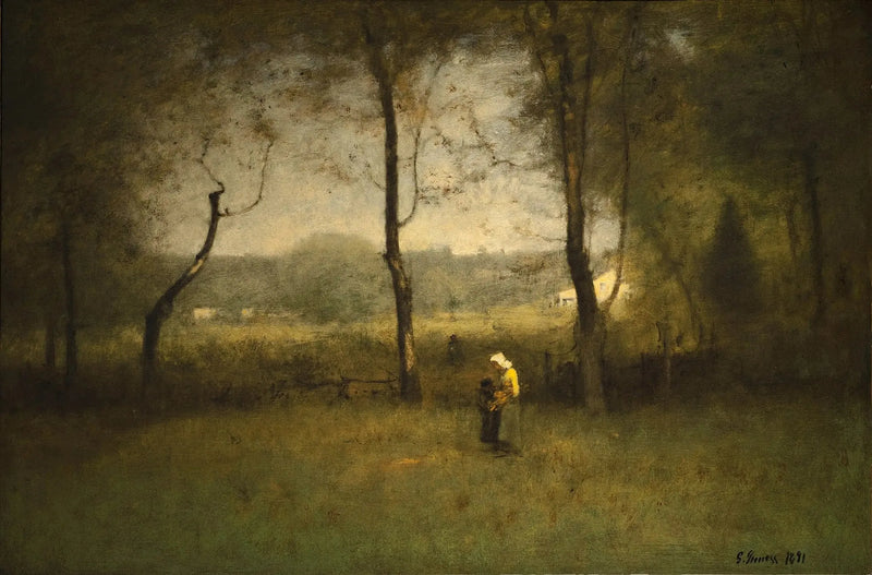 Colhedores de lenha, uma tarde de outono - George Inness
