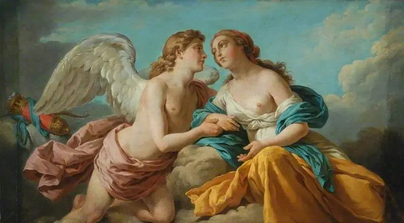 Cupido e Psique, alegoria dos cinco sentidos - Louis Jean François Lagrenée