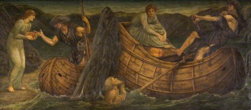 Cupido e Psique - Pinturas murais verdes do palácio - Edward Burne-Jones