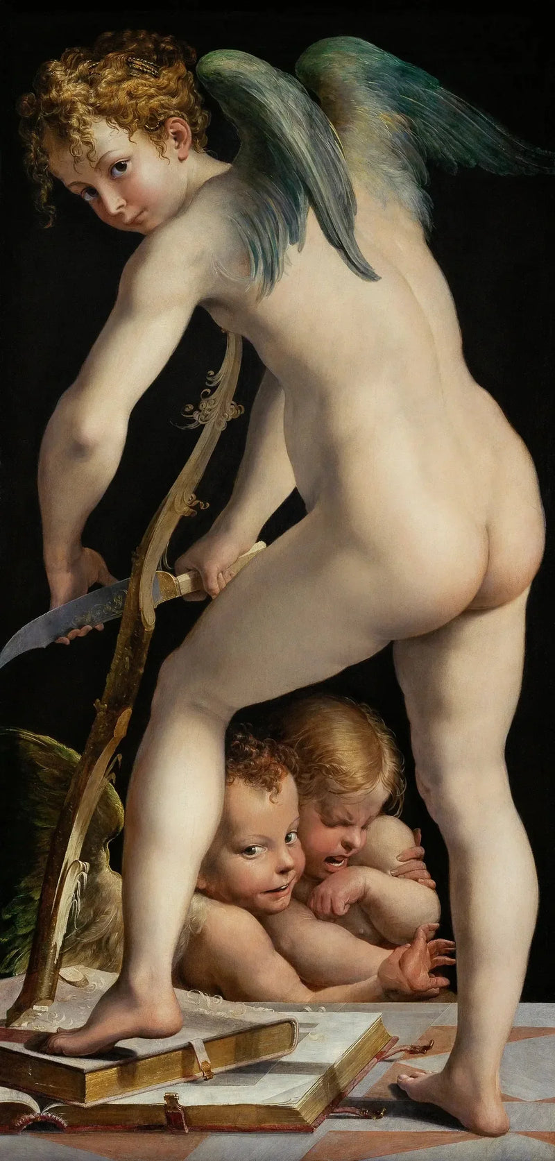 Cupido fabricando seu arco - Parmigianino