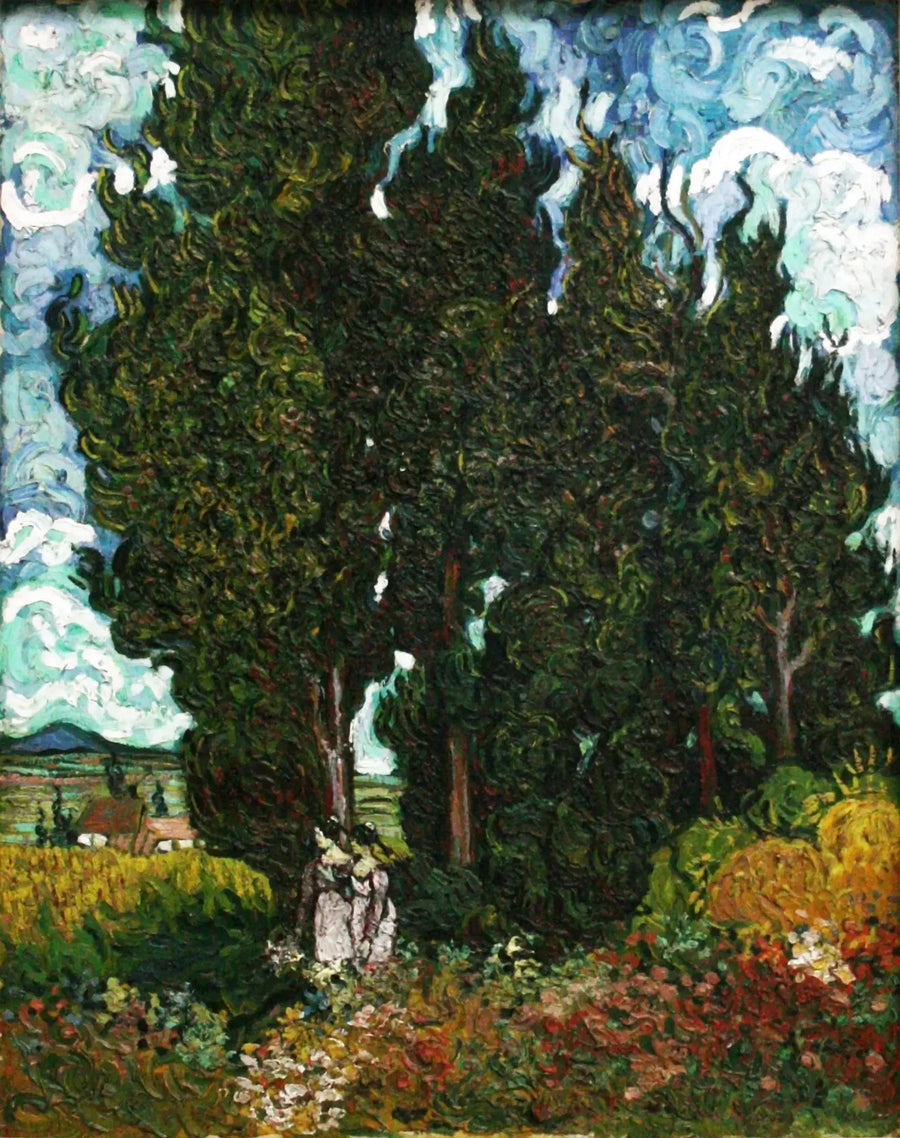 Cipreste com duas figuras - Vincent van Gogh