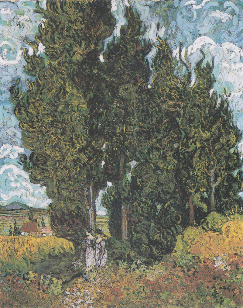 Cipreste com duas figuras - Vincent van Gogh