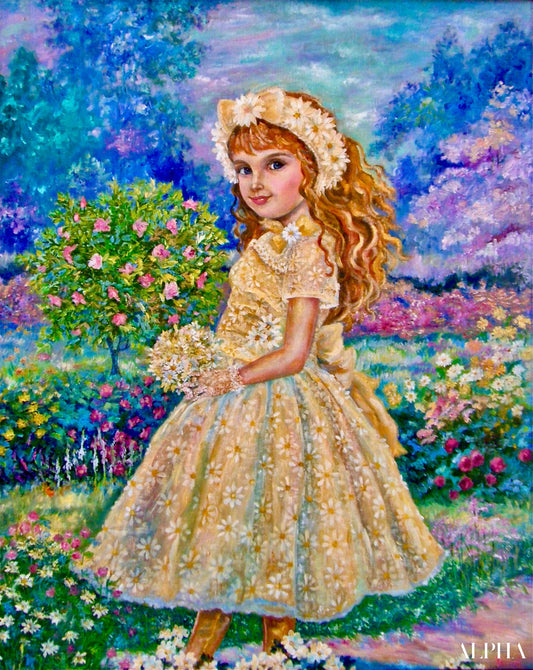 Daisy flower fairy - Yumi Sugai Reproductions de tableaux à la peinture à l’huile