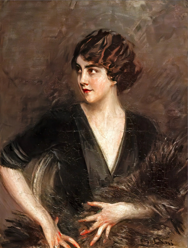 Dama com echarpe de pele escura - Giovanni Boldini