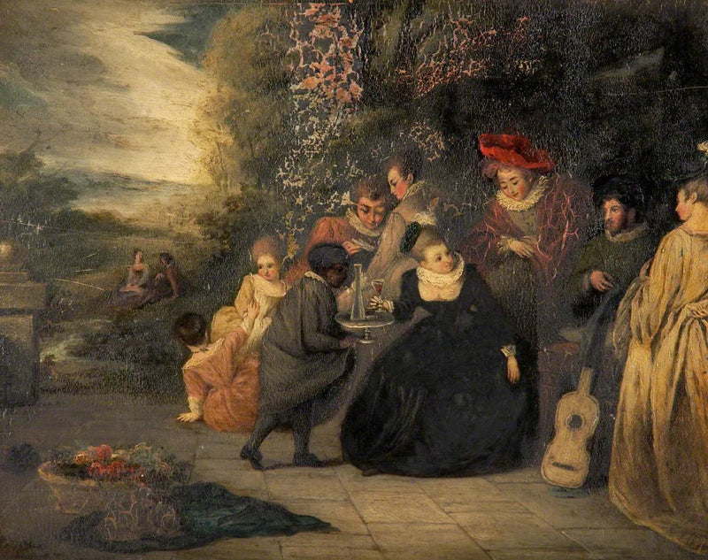 Dama sentada com uma servente - Antoine Watteau
