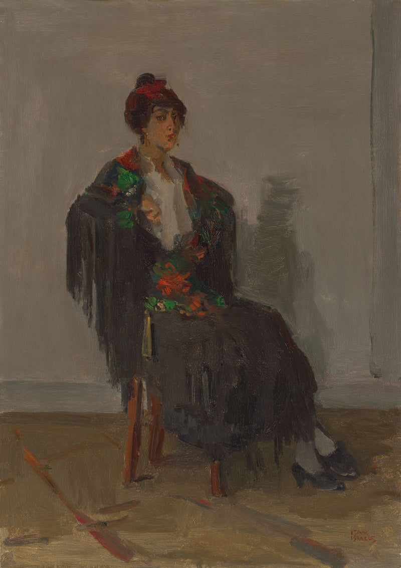 Dama sentada com vestido espanhol - Isaac Israëls
