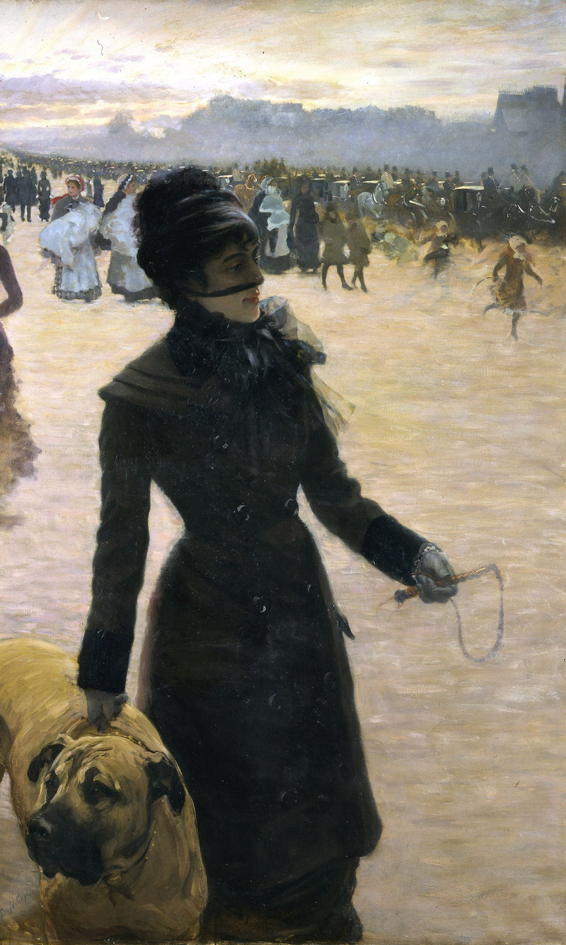 Dama com um cachorro - Giuseppe De Nittis