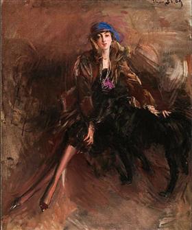 Dama com um galgo preto - Giovanni Boldini