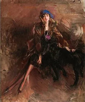 Dama com um galgo preto - Giovanni Boldini