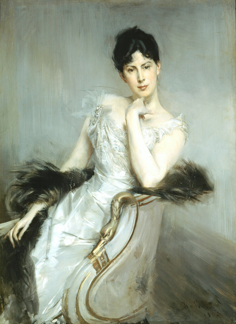 Dama de vestido branco - Giovanni Boldini